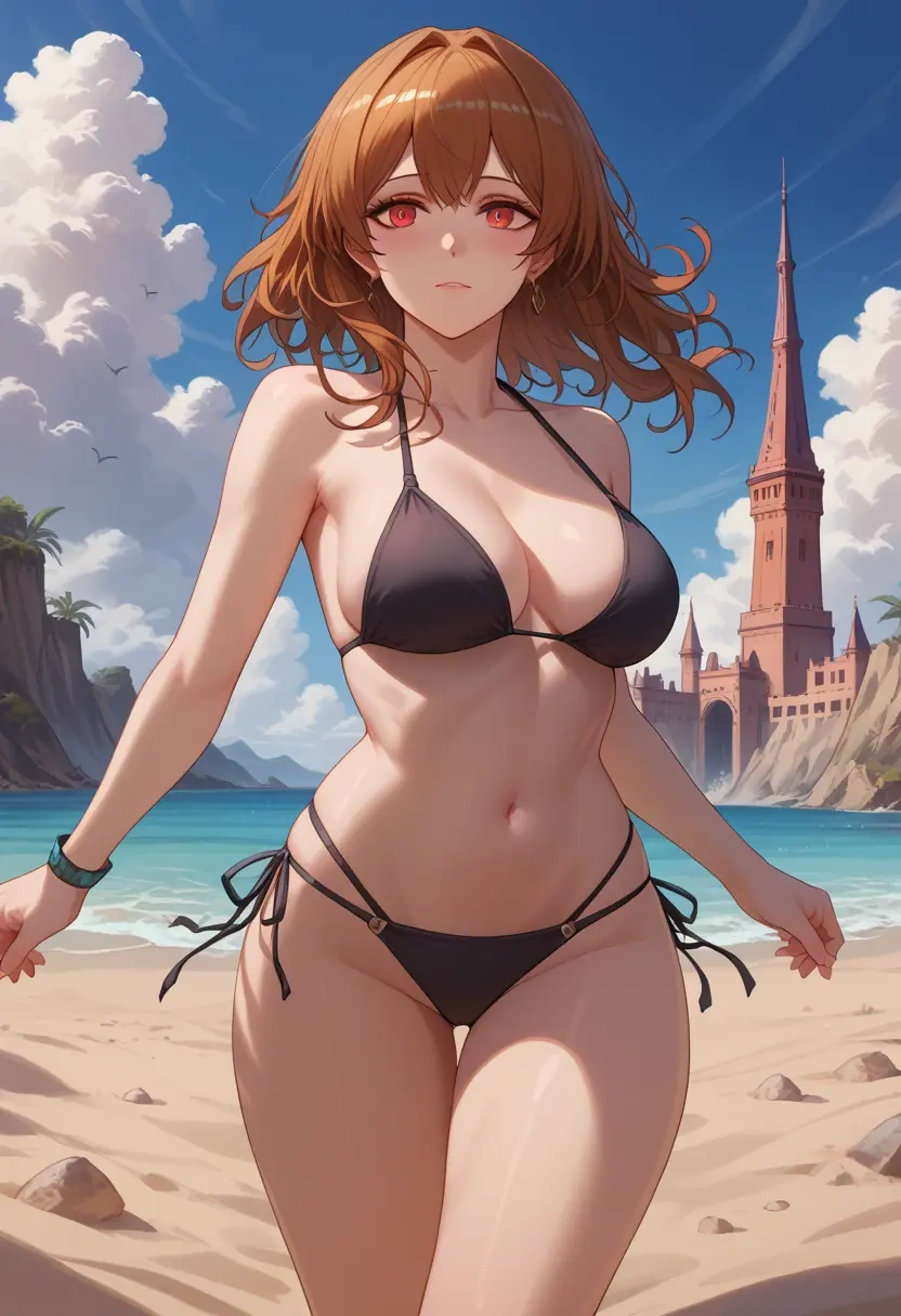 arknights,eyjafjalla_(arknights),black bikini  - 