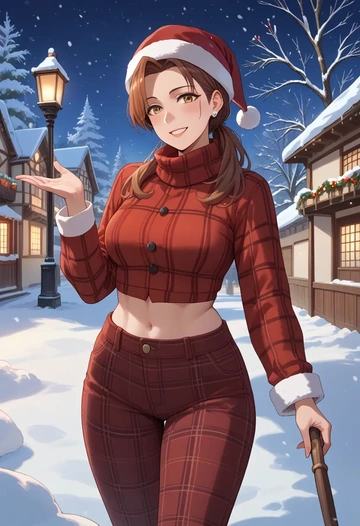 kantai_collection,failure_penguin,Christmas,plaid trousers  - AI generated anime art