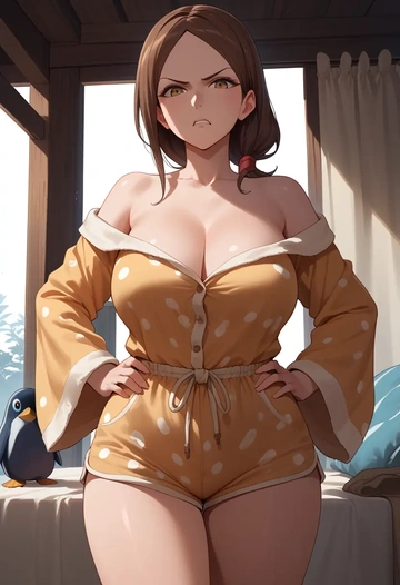 kantai_collection,failure_penguin,pajamas, low-waisted shorts  - AI generated anime art