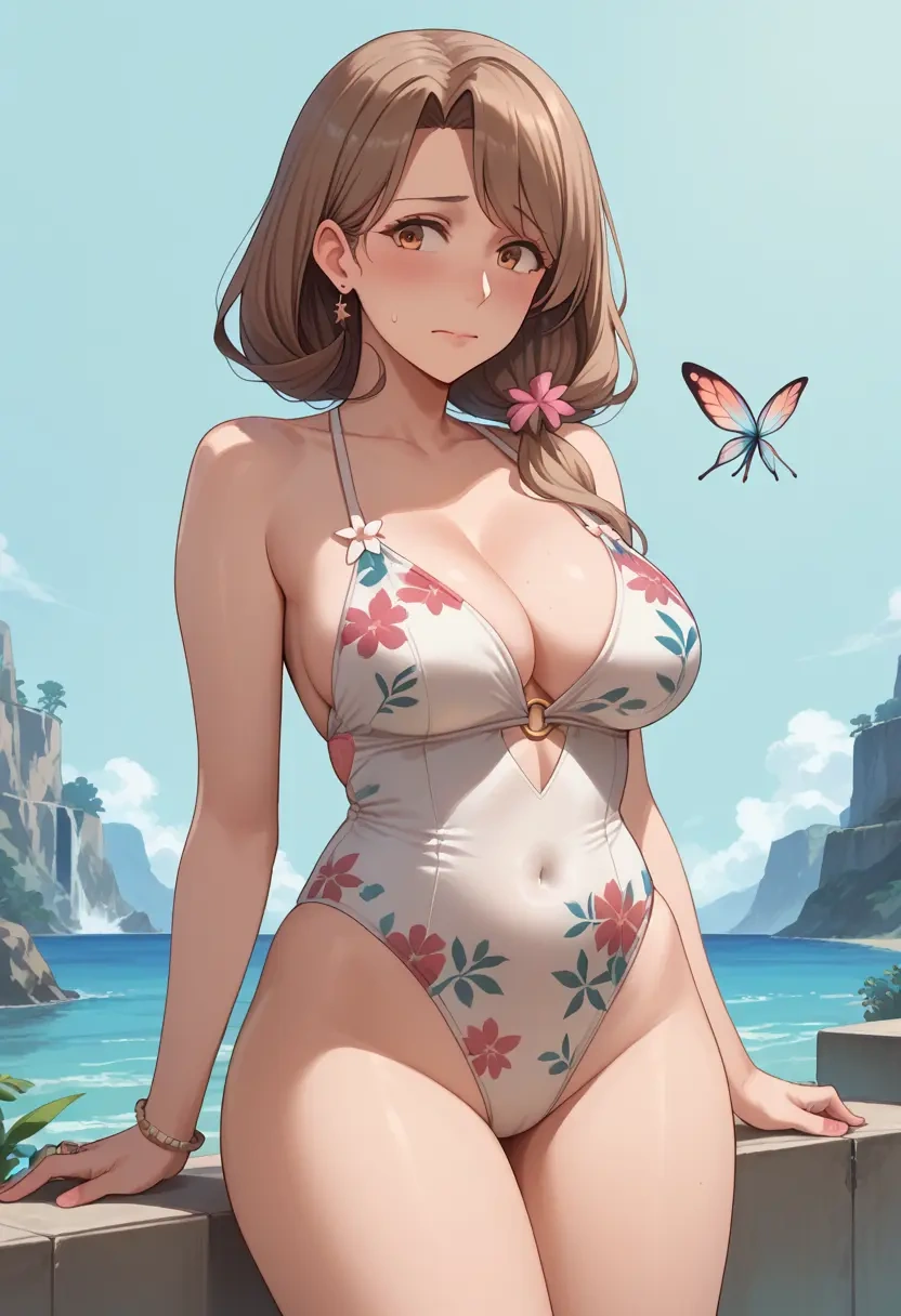 kantai_collection,fairy_(kancolle),swimsuit,floral print  - 