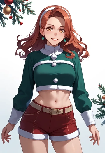 kantai_collection,fairy_(kancolle),Christmas,red velvet shorts  - AI generated anime art