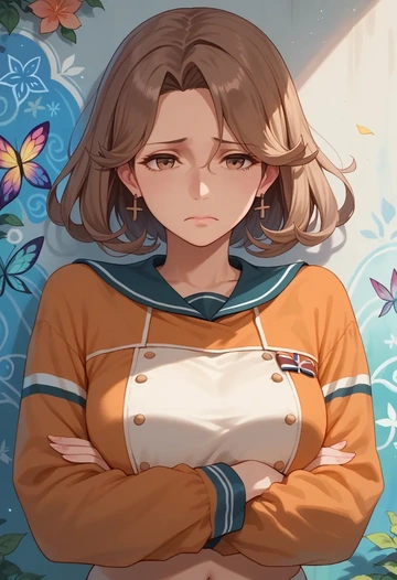 kantai_collection,fairy_(kancolle),cropped graffiti sweatshirt,dolphin shorts  - AI generated anime art