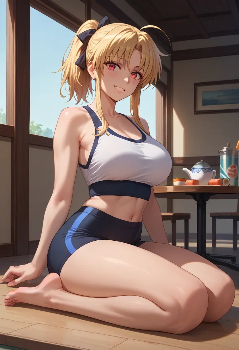 lyrical_nanoha,fate_testarossa,yoga shorts  - 