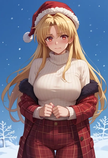 lyrical_nanoha,fate_testarossa,Christmas  - AI generated anime art