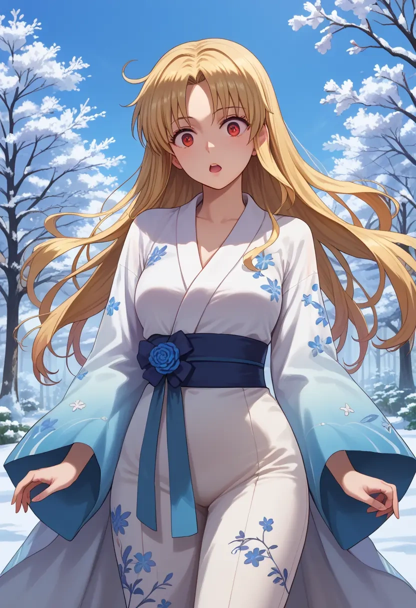 lyrical_nanoha,fate_testarossa,kimono,silk,wide-leg trousers  - 