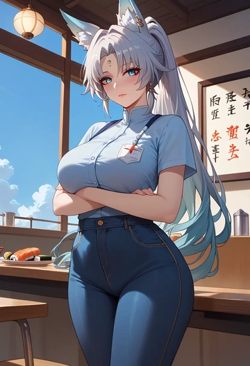 star rail,feixiao,nurse  - AI generated anime art