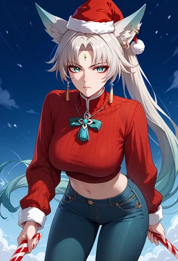 star rail,feixiao,Christmas  - AI generated anime art