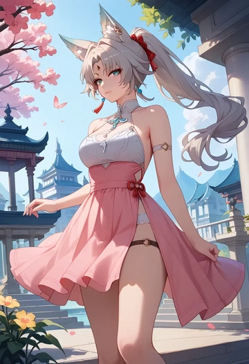 star rail,feixiao,silk slip dress  - AI generated anime art