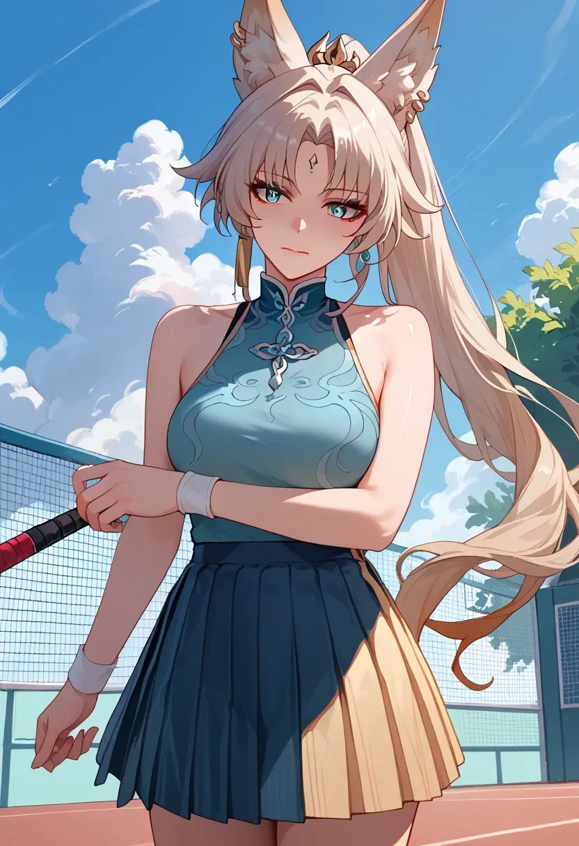 star rail,feixiao,tennis dress,visor,trainers  - 