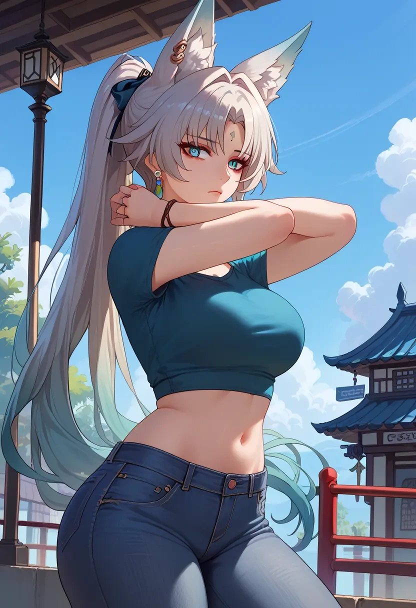 star rail,feixiao,crop top  - 