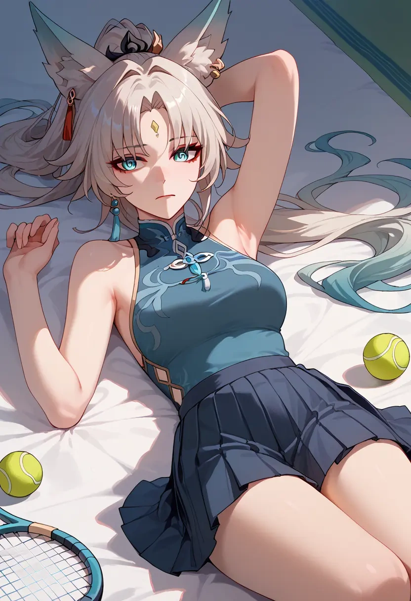 star rail,feixiao,tennis dress,visor,trainers  - 