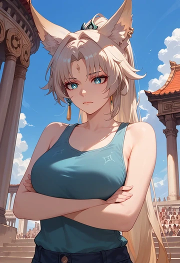 star rail,feixiao,tank top,drawstring pants  - AI generated anime art