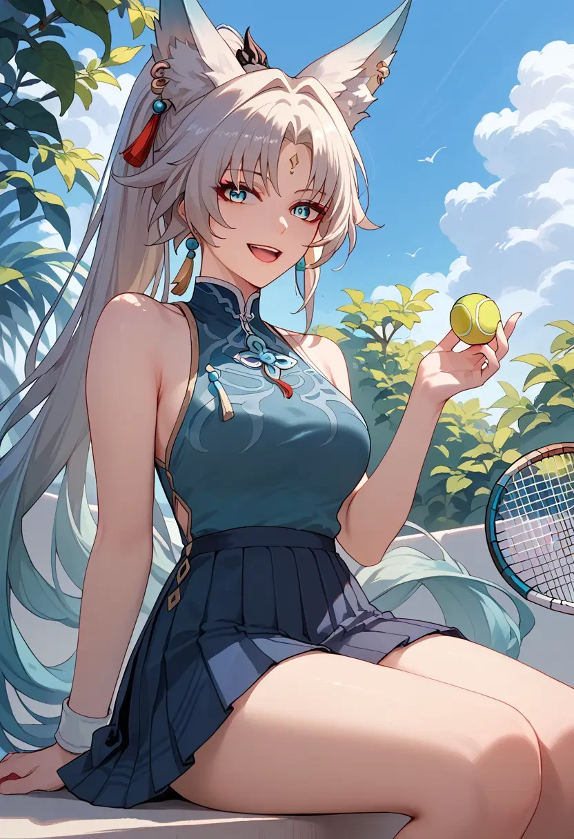 star rail,feixiao,tennis dress,visor,trainers  - 