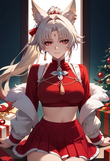 star rail,feixiao,Christmas,skirt  - AI generated anime art