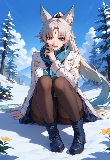 star rail,feixiao,winter,student uniform,puffer jacket  - AI generated anime art