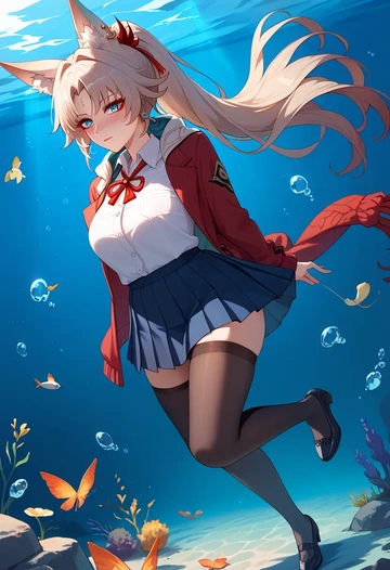 star rail,feixiao,winter,student uniform,cardigan  - AI generated anime art