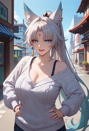 star rail,feixiao,sweater  - AI generated anime art