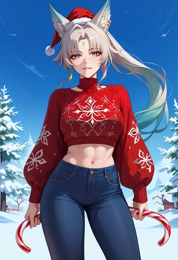 star rail,feixiao,Christmas  - AI generated anime art