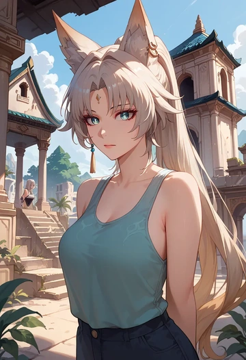 star rail,feixiao,tank top,drawstring pants  - AI generated anime art