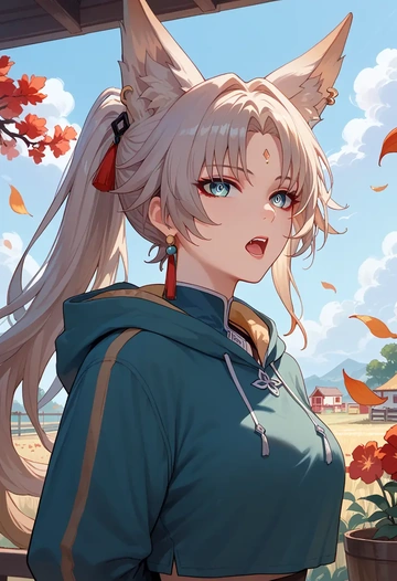 star rail,feixiao,crop windbreaker,shorts  - AI generated anime art