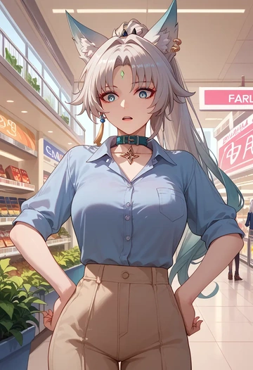 star rail,feixiao,polo shirt,tennis skirt  - AI generated anime art