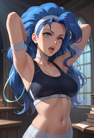 vampire_(game),felicia_(vampire),athletic,track suit  - AI generated anime art