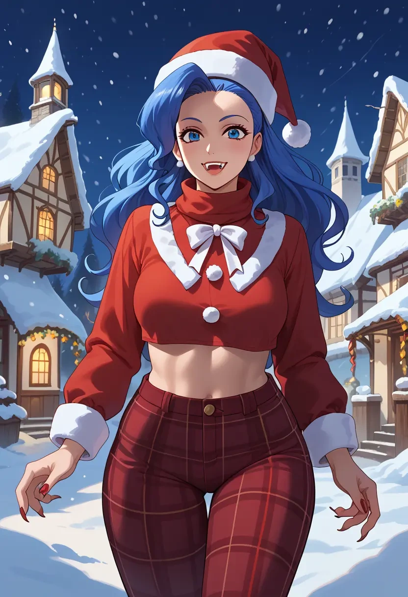 vampire_(game),felicia_(vampire),Christmas,plaid trousers  - 