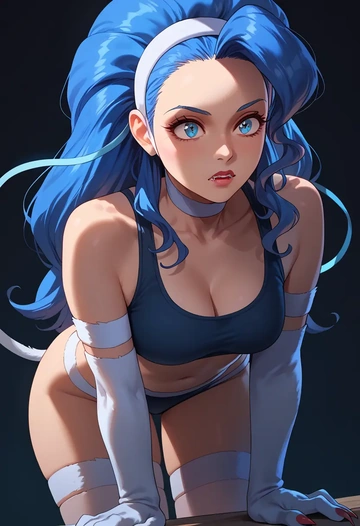 vampire_(game),felicia_(vampire),sports bra,high-waisted leggings  - AI generated anime art