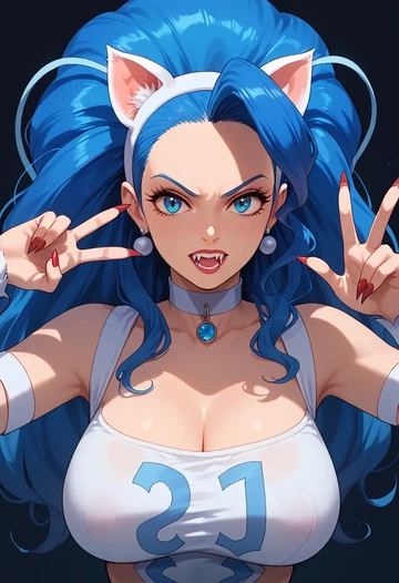 vampire_(game),felicia_(vampire),polo shirt,tennis skirt  - AI generated anime art