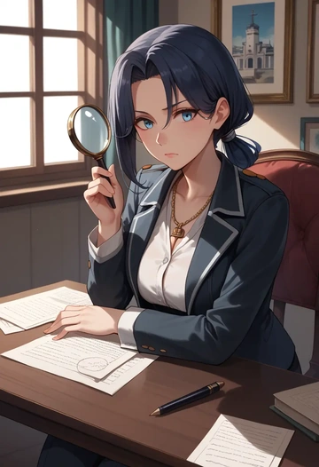 kantai_collection,female_admiral_(kancolle),detective  - AI generated anime art