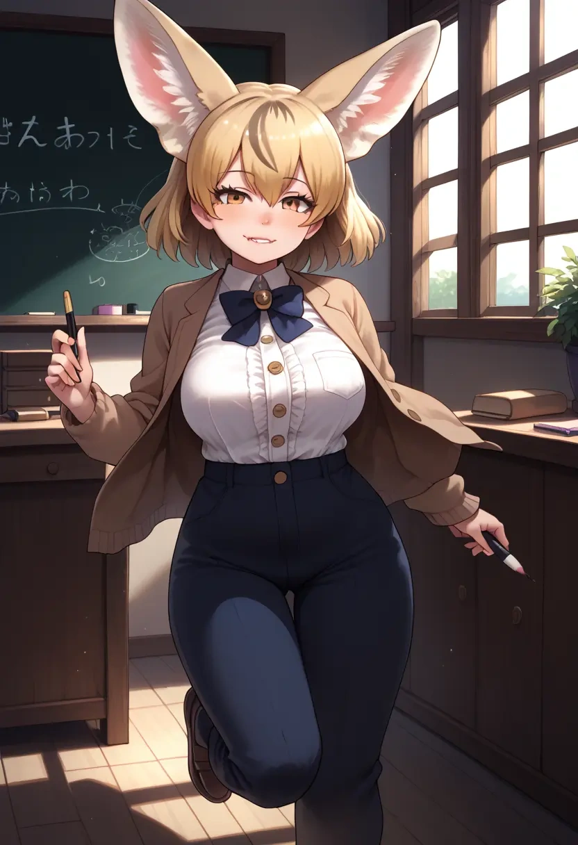 kemono_friends,fennec_(kemono_friends),teacher, sweater  - 