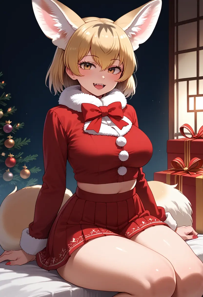 kemono_friends,fennec_(kemono_friends),Christmas,skirt  - 