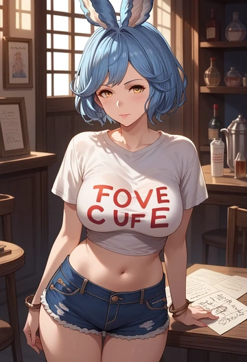 granblue_fantasy,ferry_(granblue_fantasy),denim shorts  - AI generated anime art