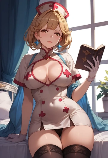 granblue_fantasy,ferry_(granblue_fantasy),nurse pantyhose,mini skirt, sexy  - AI generated anime art