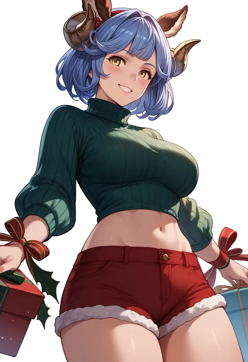 granblue_fantasy,ferry_(granblue_fantasy),Christmas,red velvet shorts,turtleneck sweater  - 