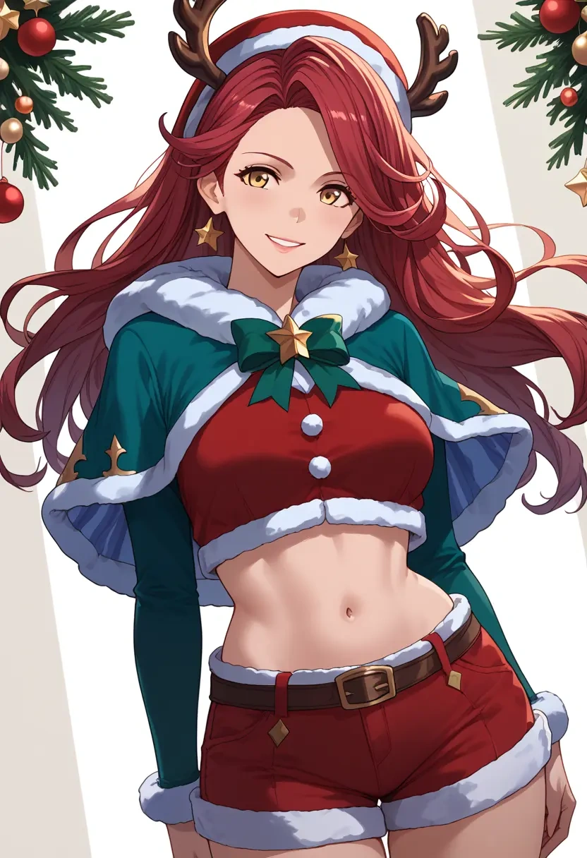 granblue_fantasy,ferry_(granblue_fantasy),Christmas,red velvet shorts  - 