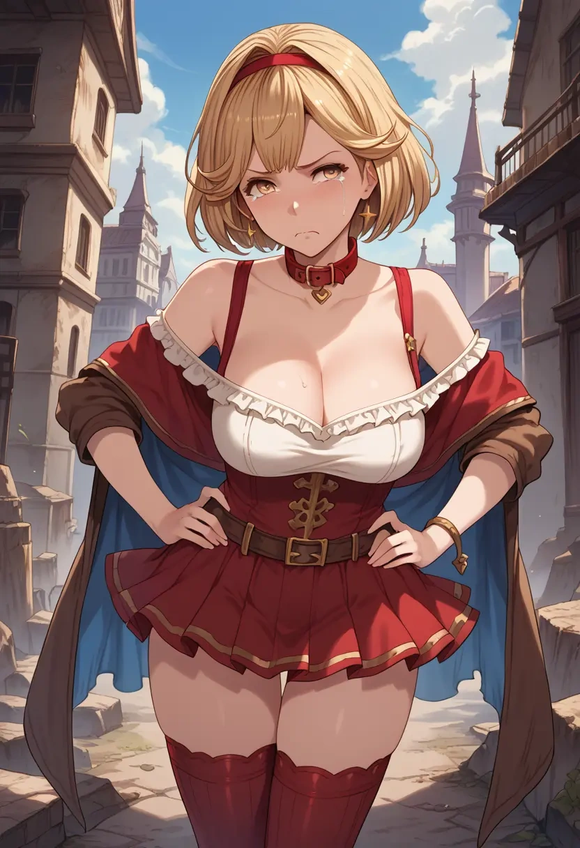 granblue_fantasy,ferry_(granblue_fantasy),collar,oversized,Thigh garters  - 