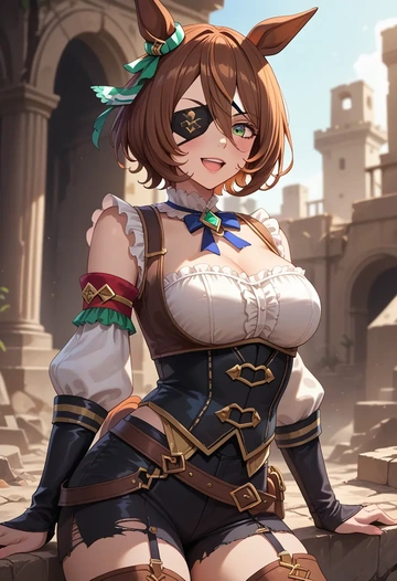 umamusume,fine_motion_(umamusume),pirate  - AI generated anime art