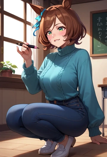 umamusume,fine_motion_(umamusume),teacher  - AI generated anime art