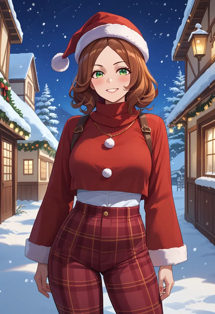 umamusume,fine_motion_(umamusume),Christmas,plaid trousers  - 