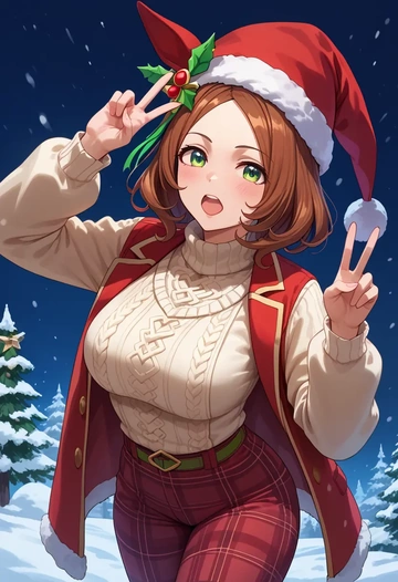 umamusume,fine_motion_(umamusume),Christmas  - AI generated anime art