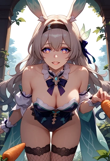 star rail,firefly,bunny girl, sexy,stockings  - AI generated anime art