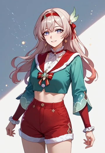 star rail,firefly,Christmas,red velvet shorts  - AI generated anime art