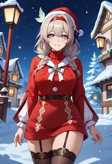 star rail,firefly,sweater,stockings,Thigh garters  - AI generated anime art