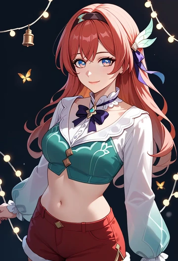 star rail,firefly,Christmas,red velvet shorts  - AI generated anime art