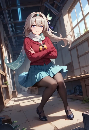 star rail,firefly,winter,student uniform,cardigan  - AI generated anime art