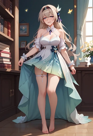 star rail,firefly,silk slip dress  - AI generated anime art