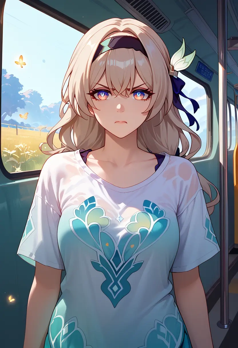 star rail,firefly,tie-dye shirt,dolphin shorts  - 