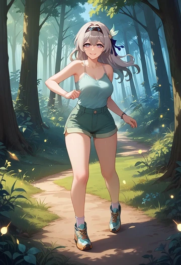 star rail,firefly,forest,tank top  - AI generated anime art