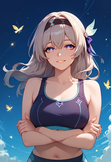 star rail,firefly,sports bra,high-waisted leggings  - AI generated anime art